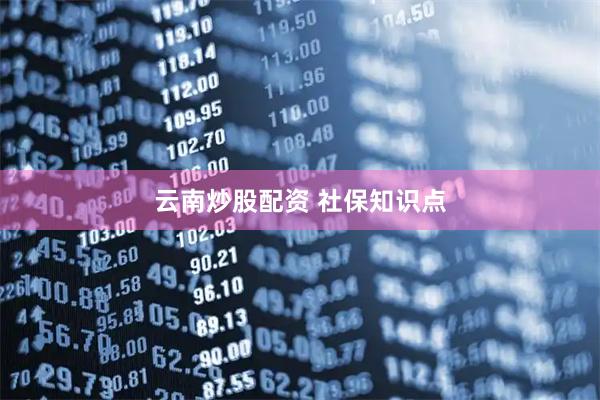 云南炒股配资 社保知识点